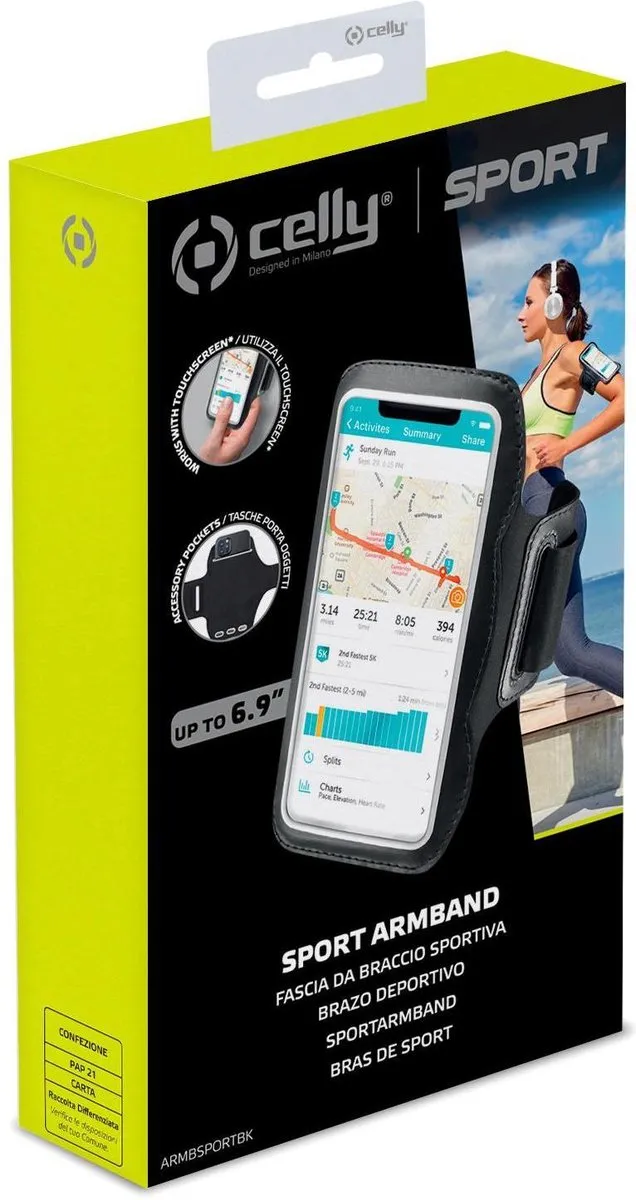 Celly Sport Armband 6.9 Inch - Zwart