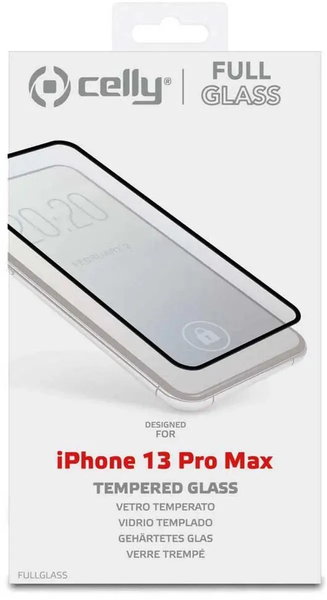 Celly Full Glass Screenprotector iPhone 13 Pro Max - Transparant - afbeelding 6 van 6