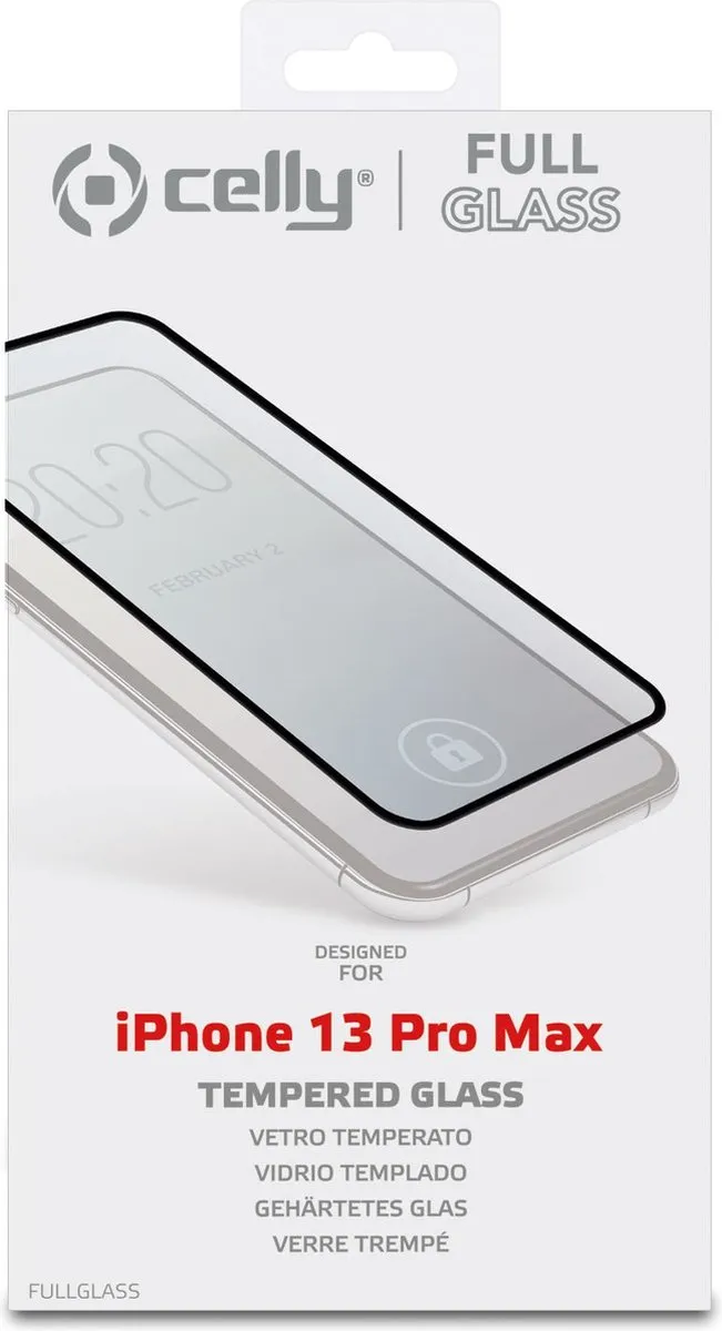 Celly Full Glass Screenprotector iPhone 13 Pro Max - Transparant