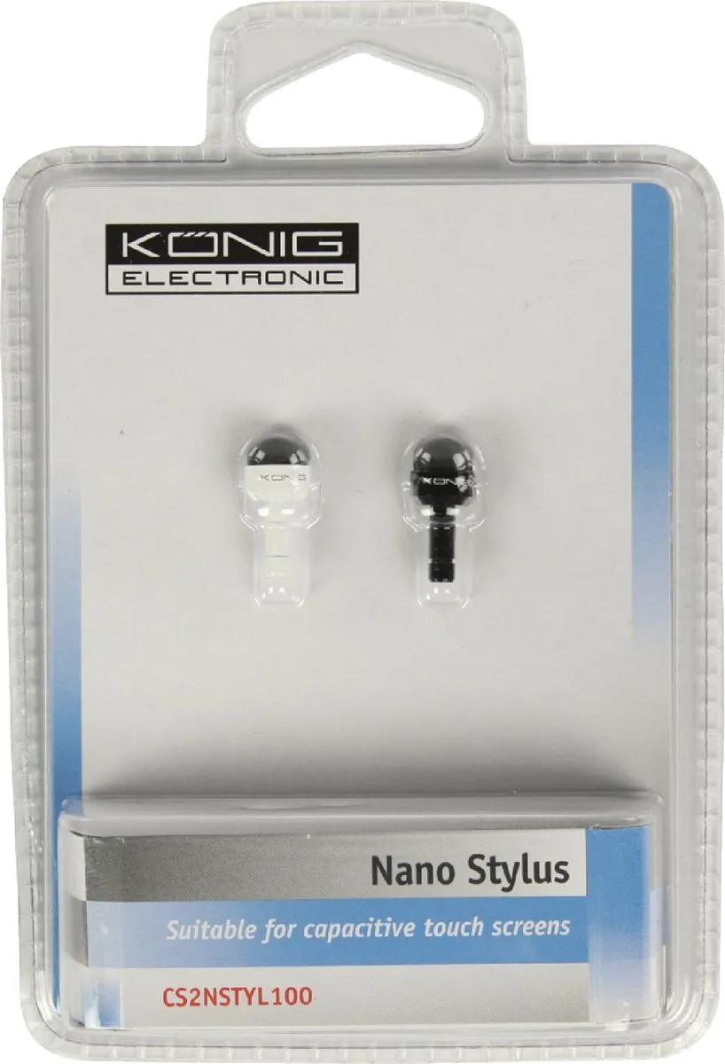 Konig CS2NSTYL100 Stylus Tippen - 2 Stuks - Zwart/Wit
