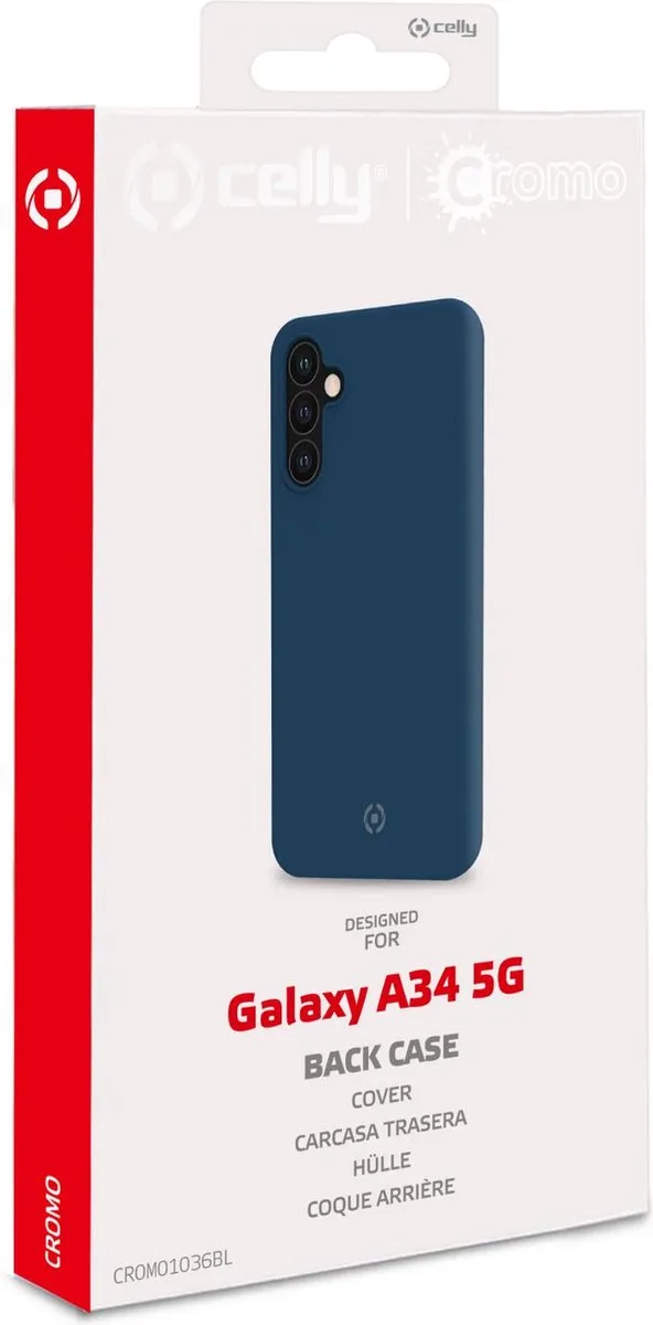 Celly Cromo Siliconen Hoesje Samsung Galaxy A34 - Blauw - MPN 8021735200703