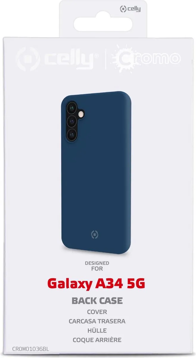 Celly Cromo Siliconen Hoesje Samsung Galaxy A34 - Blauw - MPN 8021735200703 - afbeelding 6 van 6