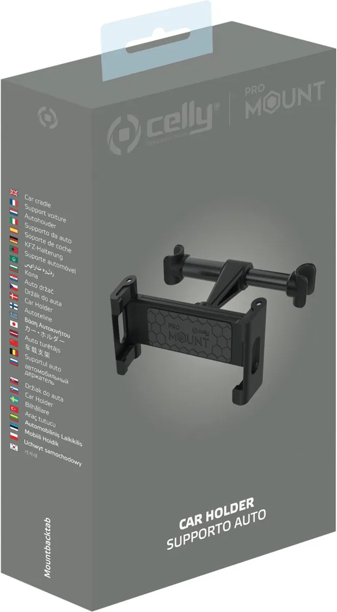 Celly Tablethouder Hoofdsteun 360° Draaibaar - 9,5 Inch - Zwart - afbeelding 6 van 6