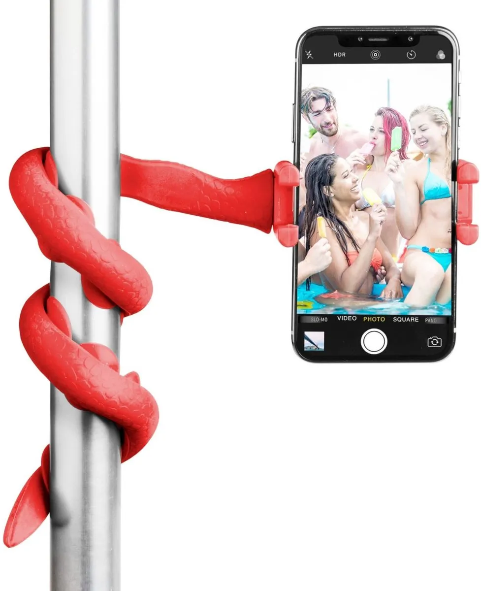 Celly Snake Selfiestick - Smartphone tot 15 Inch - Rood