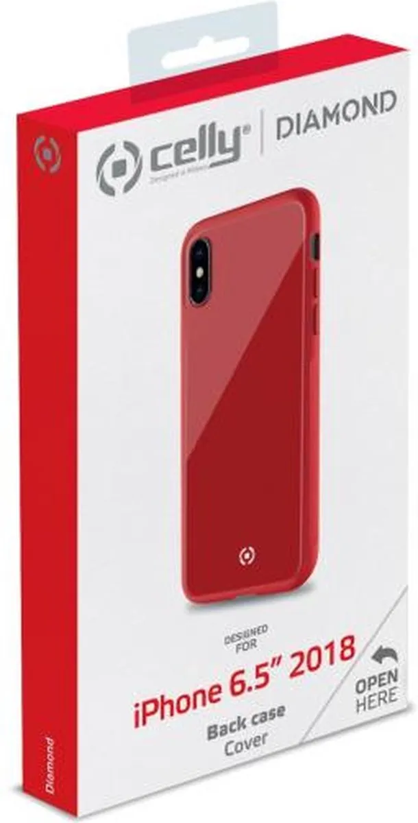 Celly Diamond Hoes iPhone Xs Max - Rood