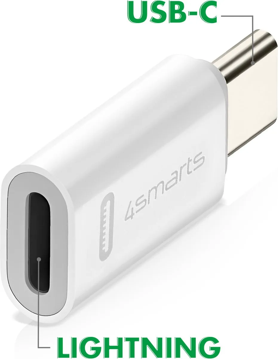 4Smarts Apple USB-C naar Lightning Adapter 27W PD - Wit (2 Stuks)