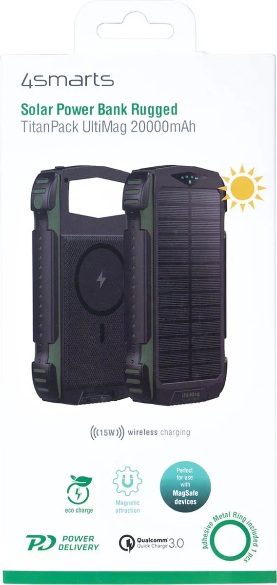 4Smarts UltiMag TitanPack Powerbank 20000mAh - 20W - Groen