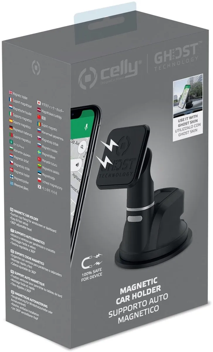 Celly Ghostdash Magnetische Telefoonhouder - Universeel 6 Inch - Zwart