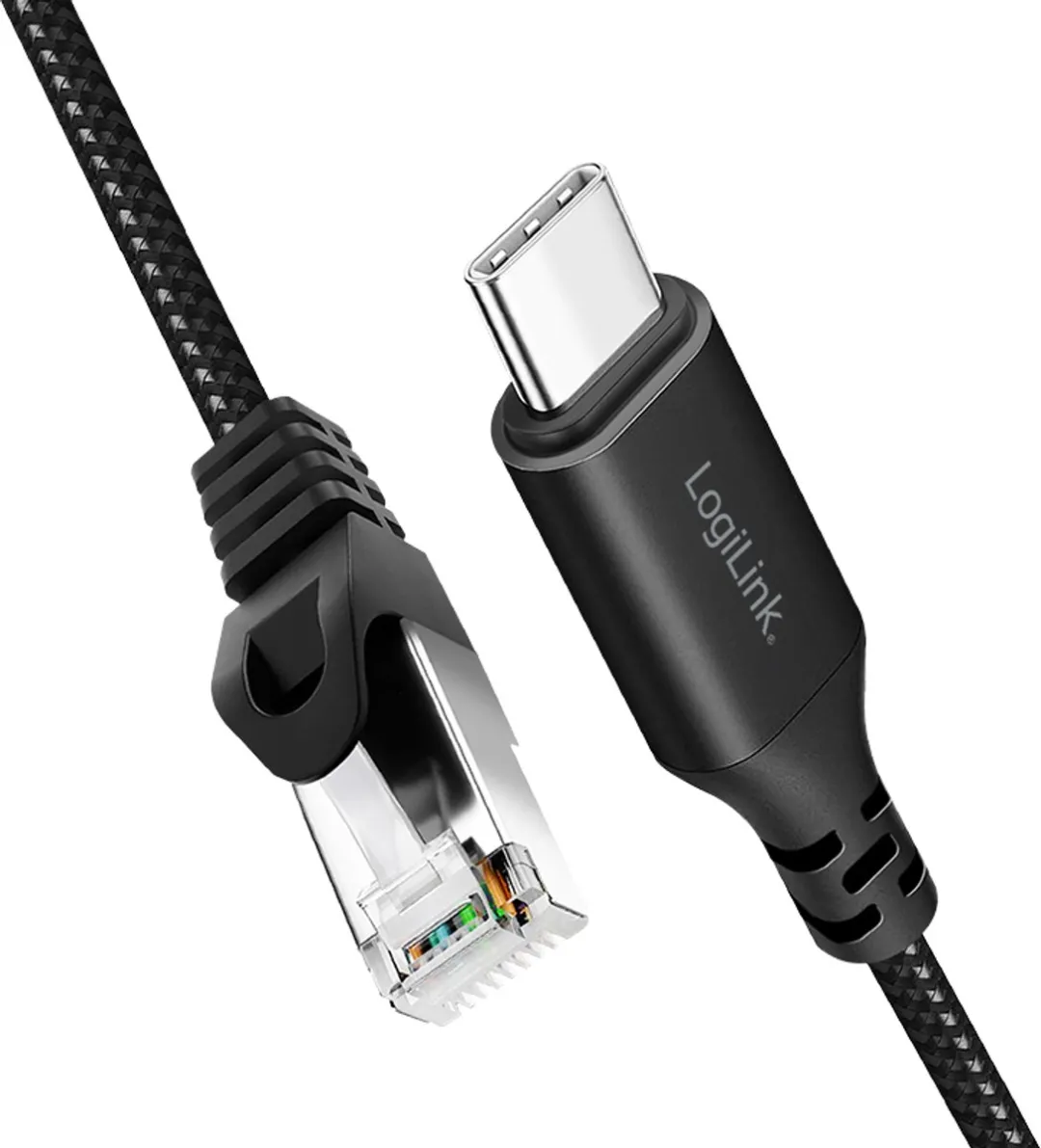 Logilink CU0413 USB-C naar RJ45 Kabel 3.00m - Zwart