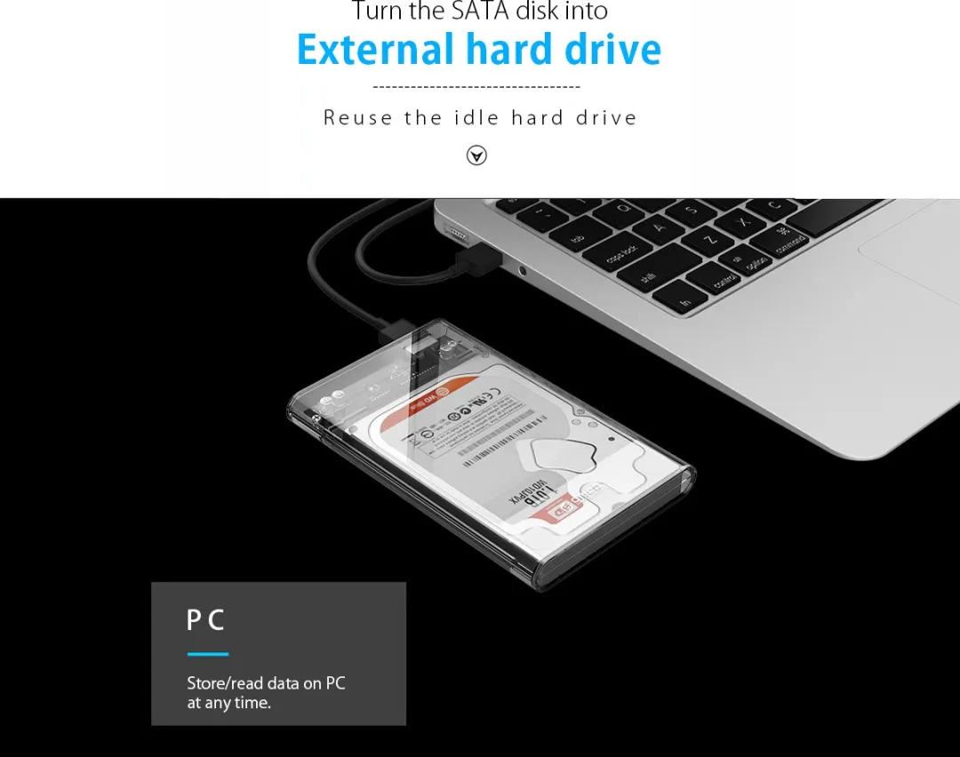 ORICO 2139U3-CR Externe Harde Schijfbehuizing 2,5" - USB 3.0 - Transparant