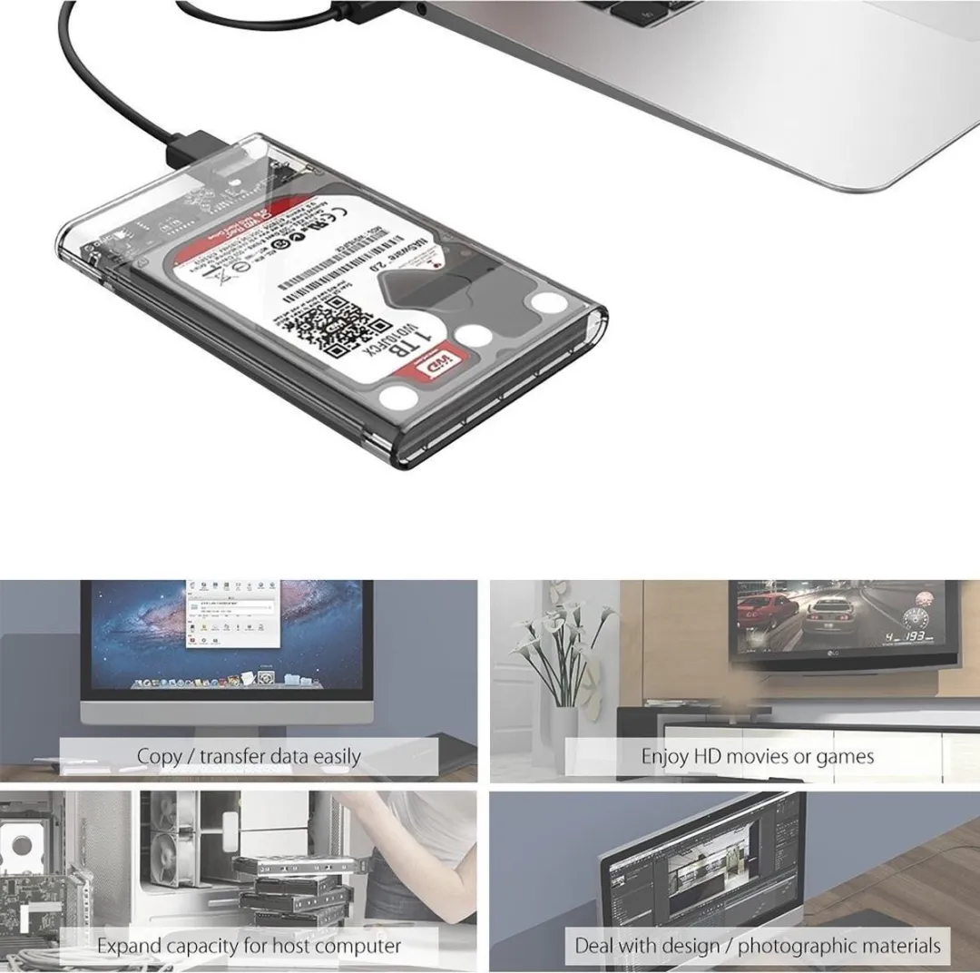 ORICO 2139U3-CR Externe Harde Schijfbehuizing 2,5" - USB 3.0 - Transparant