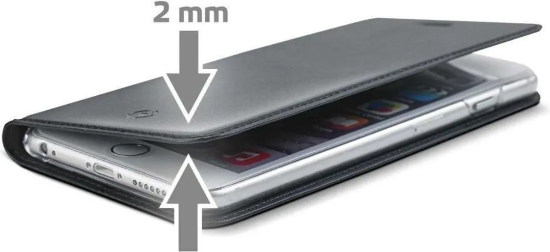 Celly Case Air PU iPhone 6/6s - 3 Pasjes - Zwart - afbeelding 2 van 3