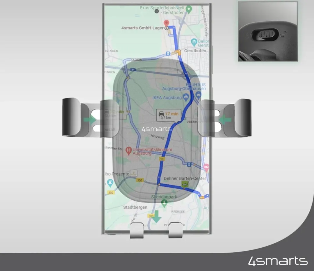 4Smarts Dashboard/Raam Telefoonhouder 360° Verstelbaar - Zwart