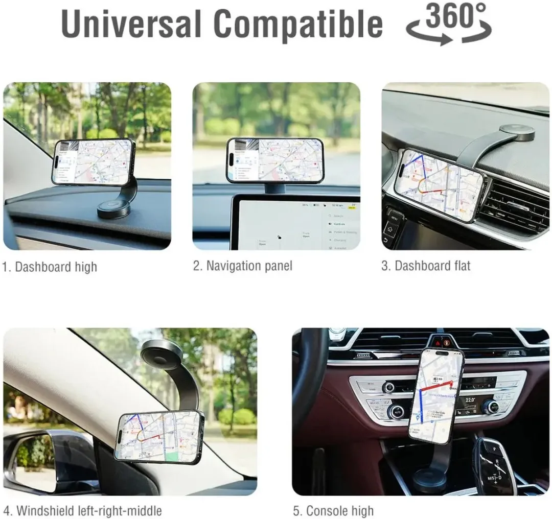 4Smarts Dashboard/Raam Telefoonhouder 360° Verstelbaar - Zwart