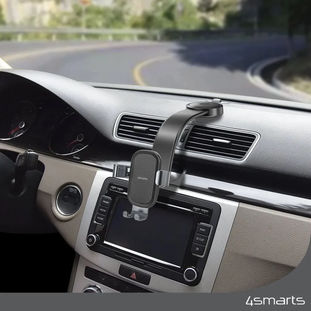 4Smarts Dashboard/Raam Telefoonhouder 360° Verstelbaar - Zwart