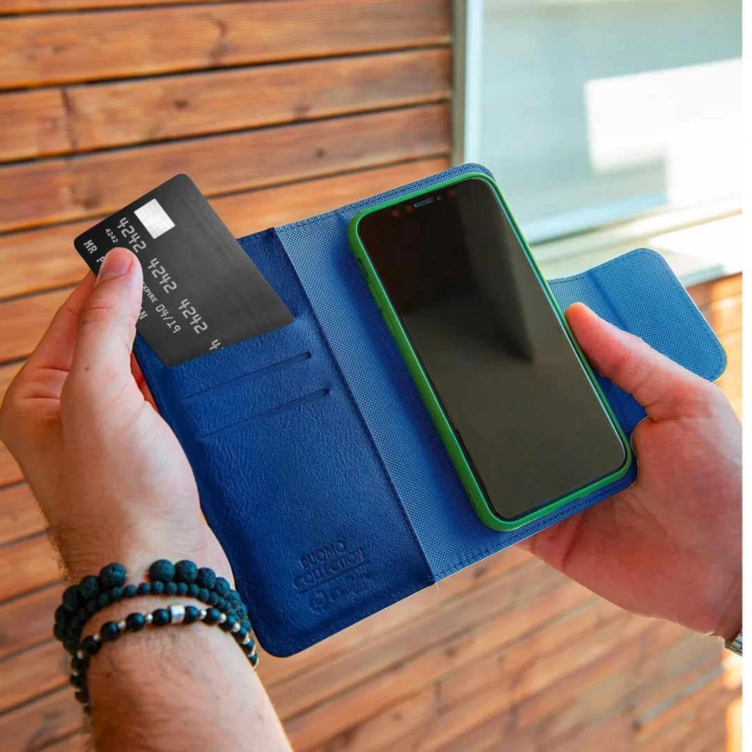 Celly Duomo Portemonneehouder iPhone 11 - 6 Pasjes - Blauw - afbeelding 2 van 5