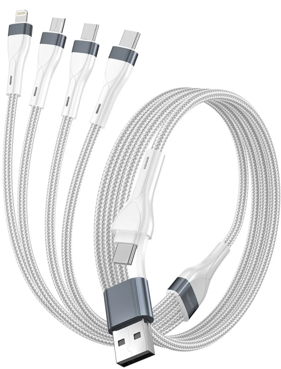 4Smarts 4in2 Multi Oplaadkabel 25cm - Wit
