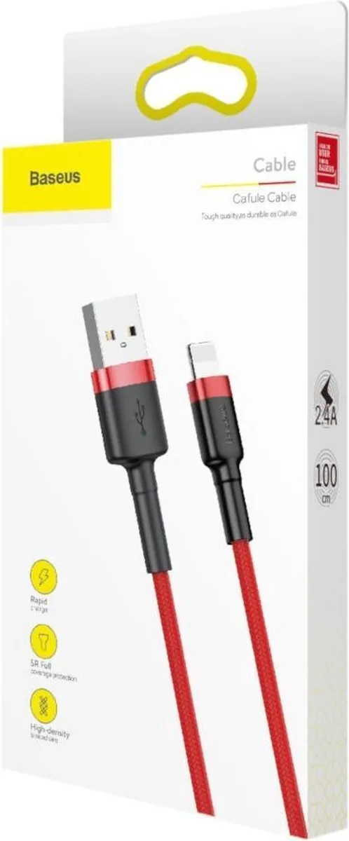 Baseus USB Lightning Kabel 1m - Rood