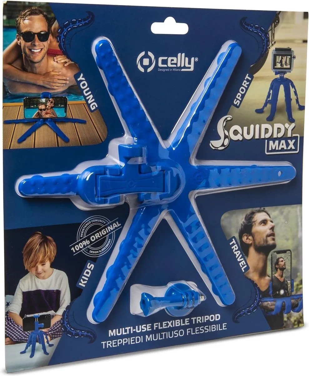 Celly Squiddymax Smartphonehouder Blauw - Universeel