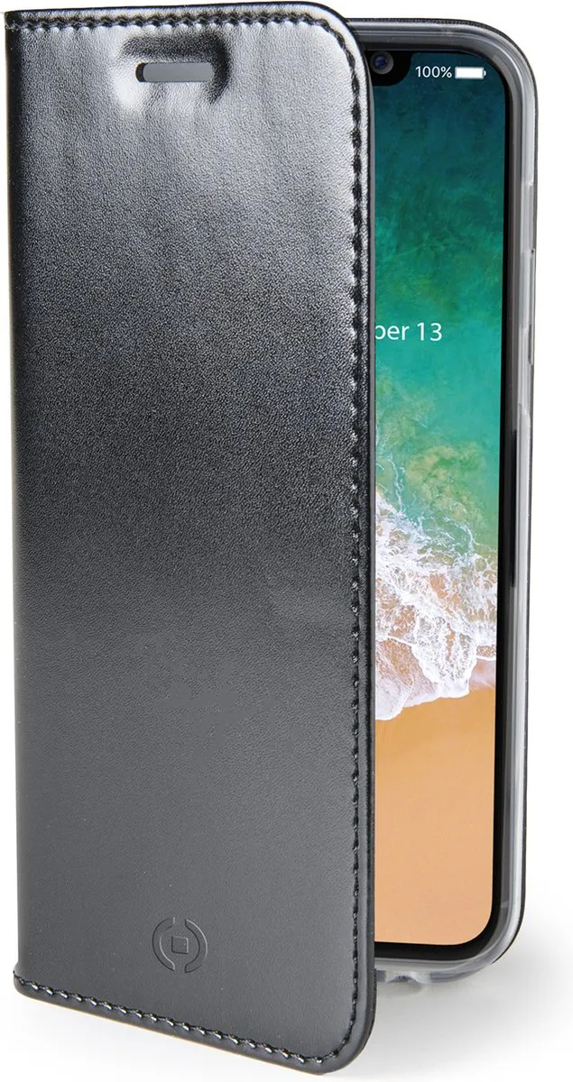 Celly iPhone X/XS Telefoonhoes Kunstleer AIR900BK
