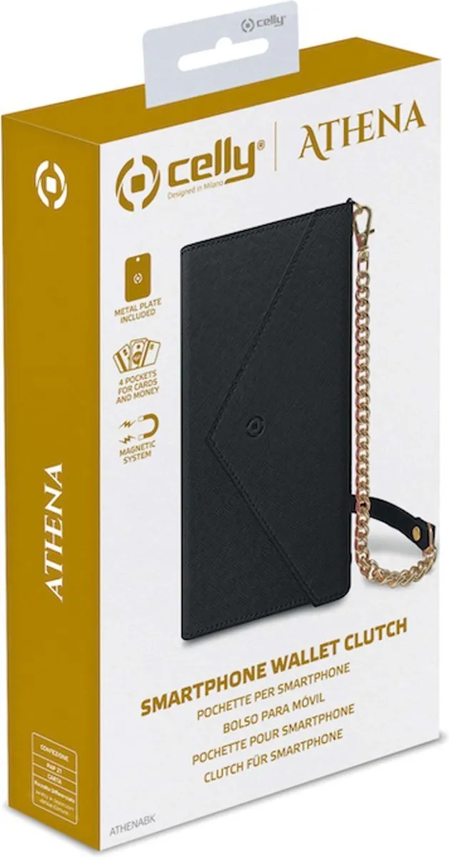Celly Athena Portomonnee - Magneet - Kunstleer Zwart