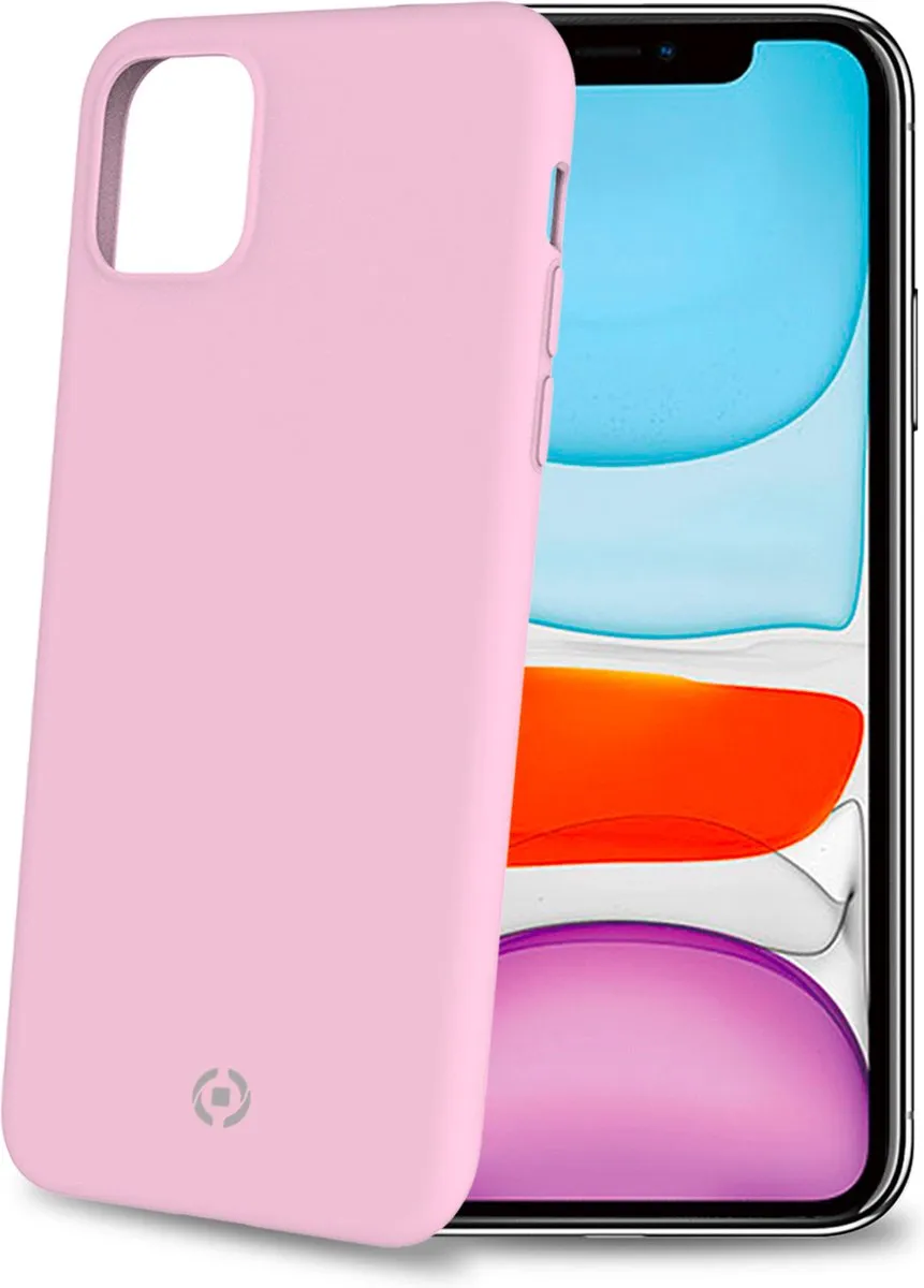 Celly Feeling Silicone Back Cover iPhone 11 - Roze