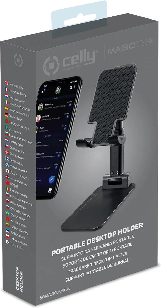 Celly MagicDesk Telefoonhouder - Zwart