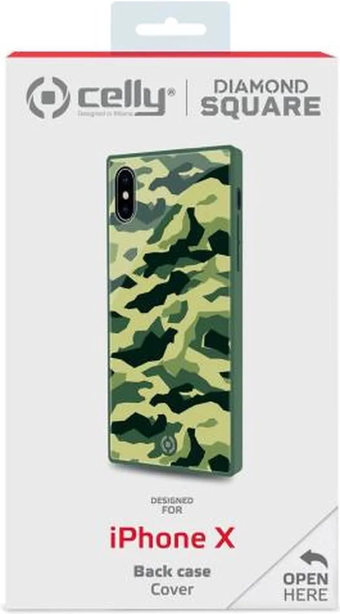 Celly Telefoonhoes Diamond Square iPhone X/Xs - Groen