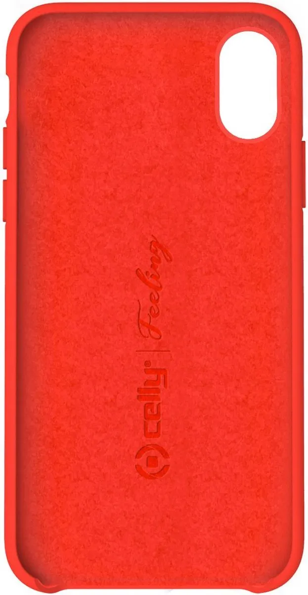 Celly Feeling Back Cover iPhone X/XS Siliconen Rood FEELING900RD
