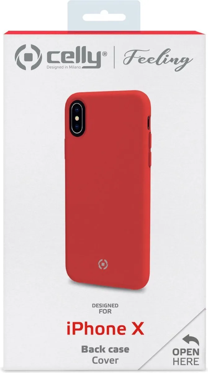 Celly Feeling Back Cover iPhone X/XS Siliconen Rood FEELING900RD
