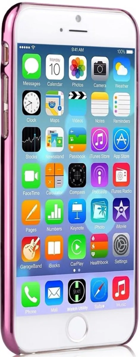 COMMA bloemen geschikt voor iPhone 6 6s hoesje - Swarovski kristallen - Lila Paars Chroom