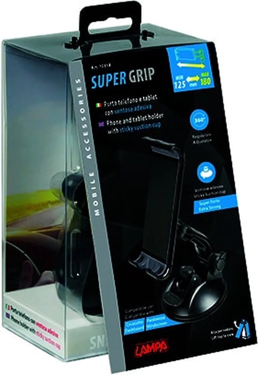 Lampa Super Grip Telefoonhouder Zuignap - Zwart