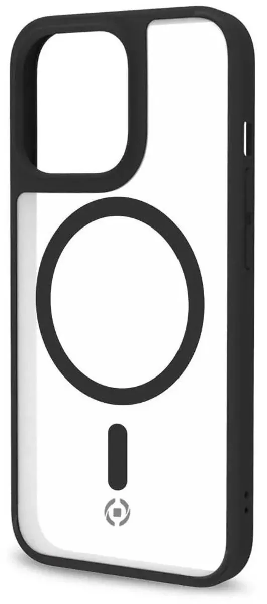 Celly MagMatt Siliconen Hoesje iPhone 14 Pro Max - Transparant/Zwart