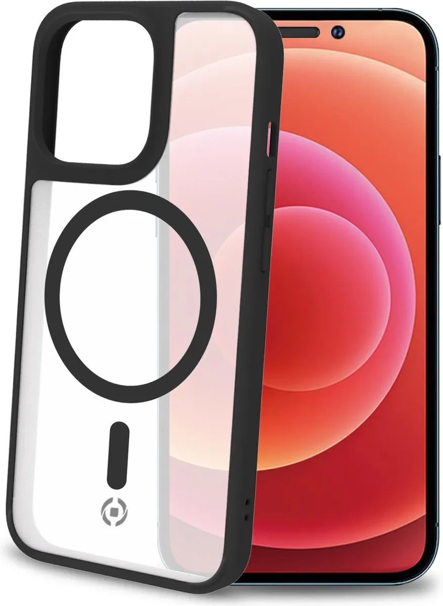Celly MagMatt Siliconen Hoesje iPhone 14 Pro Max - Transparant/Zwart
