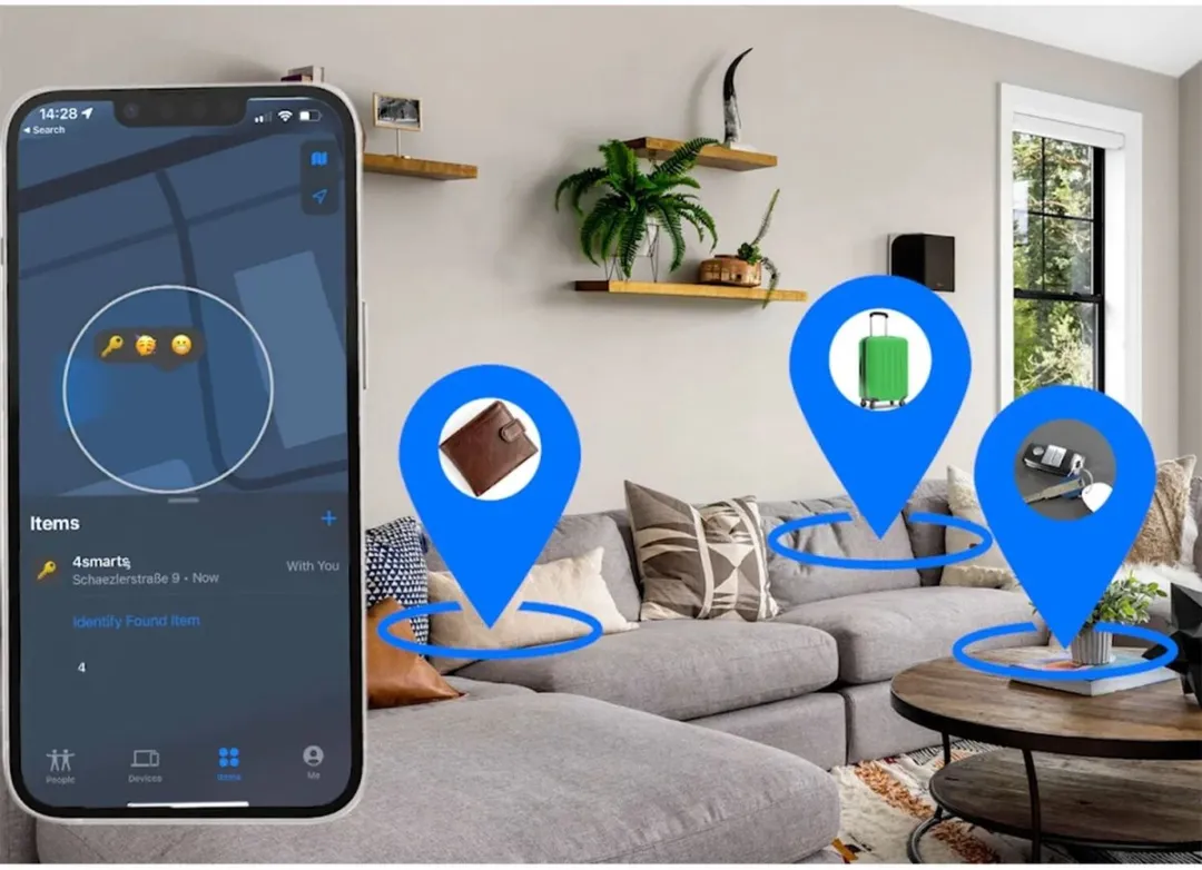 4Smarts SkyTag Bluetooth Tracker met Hoesje - Zwart - afbeelding 3 van 6