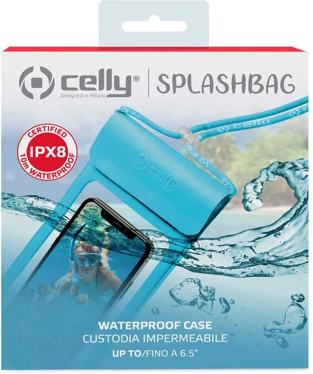 Celly Splashbag Beschermhoes XL - Blauw - 8021735748328