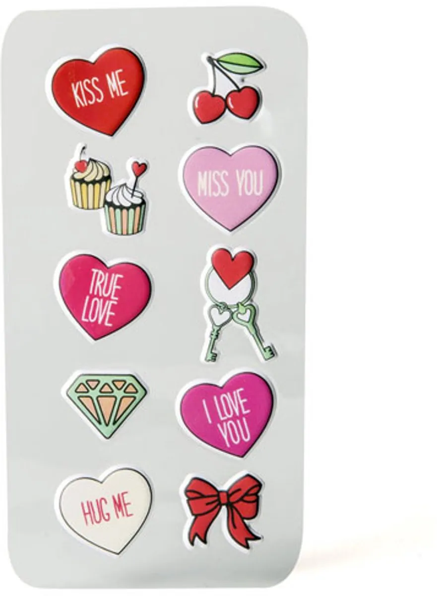 Celly 3D Stickers Harten - Set van 10 - afbeelding 6 van 6