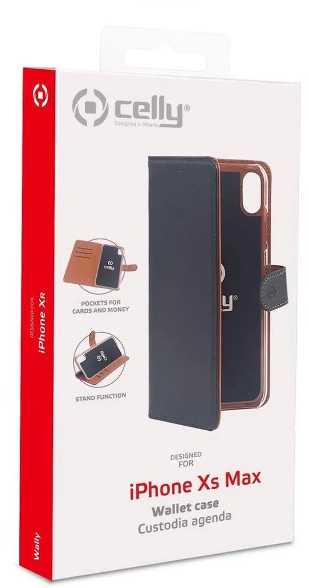 Celly Boekmodel Hoesje iPhone XS Max - 3 Pasjes - Zwart