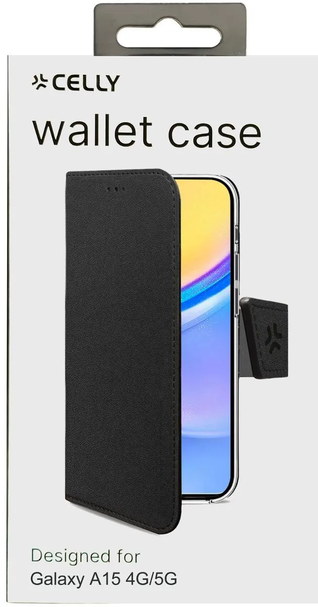 Celly Wally Bookcase Hoesje Samsung Galaxy A15 - Zwart