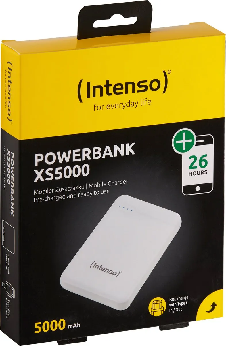 Intenso Powerbank XS5000 5000mAh - USB-A/USB-C - Wit - afbeelding 6 van 6