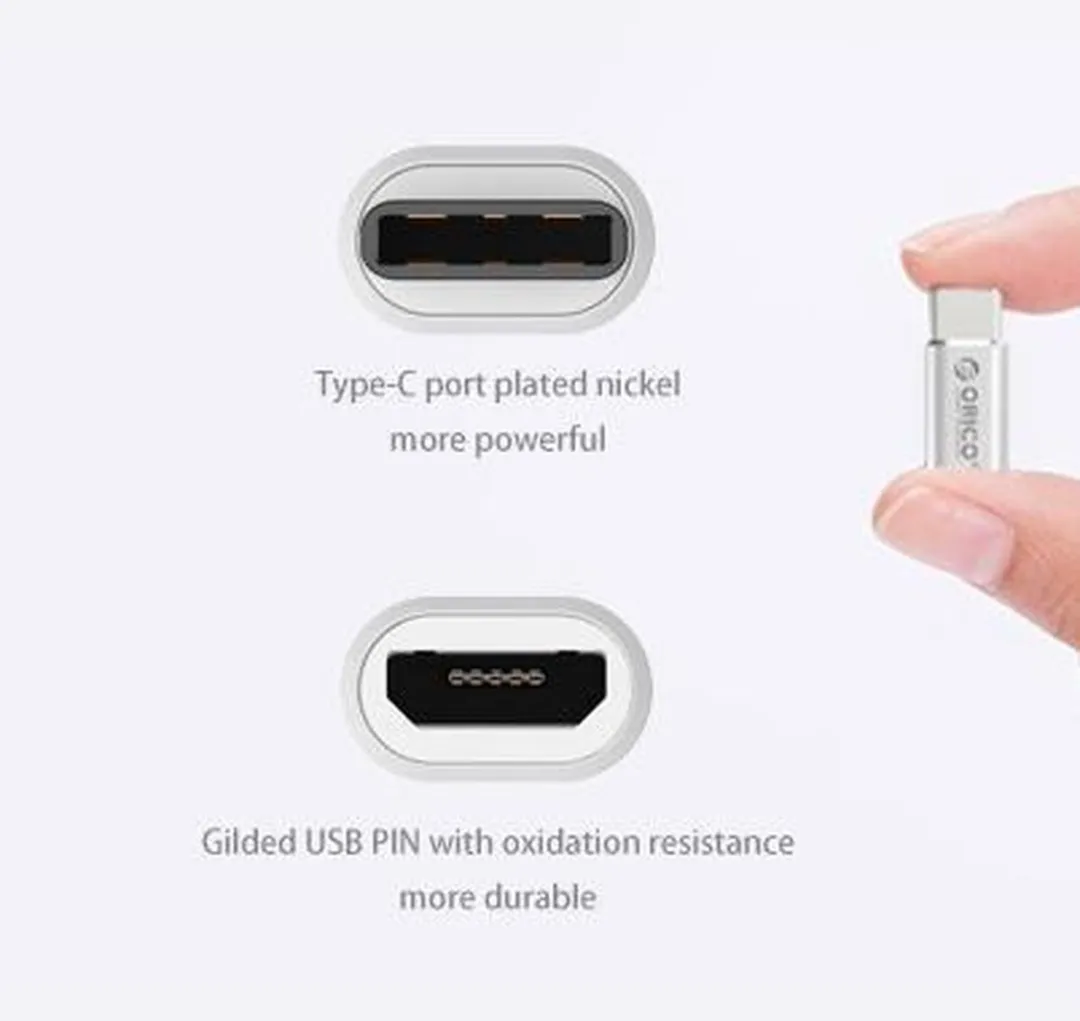 ORICO ORI-CTM1 USB-C naar Micro USB Adapter - Zilver