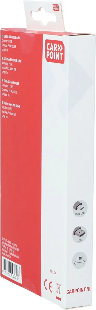 Carpoint USB naar Micro USB Kabel 1m - Zwart - afbeelding 6 van 6