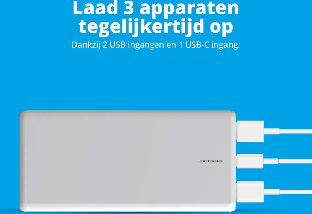 FlinQ Powerbank FQC8332 20.000mAh - Wit