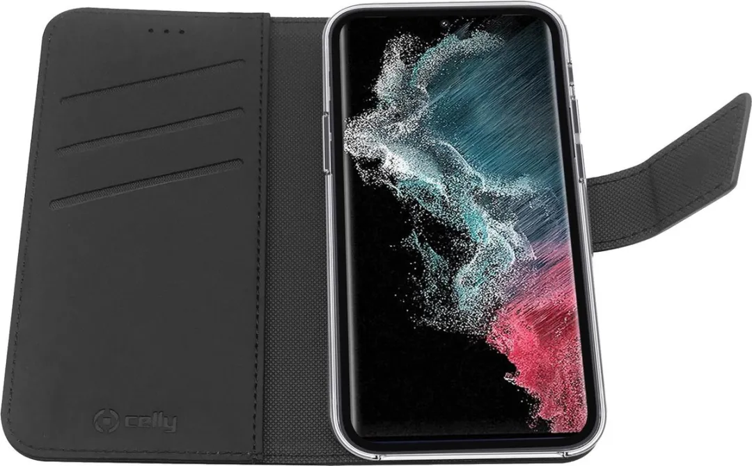 Celly Wally Bookcase Hoesje WALLY1034 - Samsung Galaxy S23 Plus - 3 Pasjes - Zwart