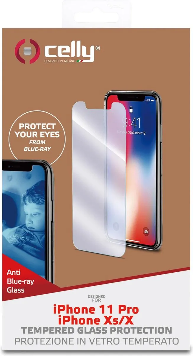 Celly Anti Blue-Ray Glas iPhone X/XS - 1 Stuk