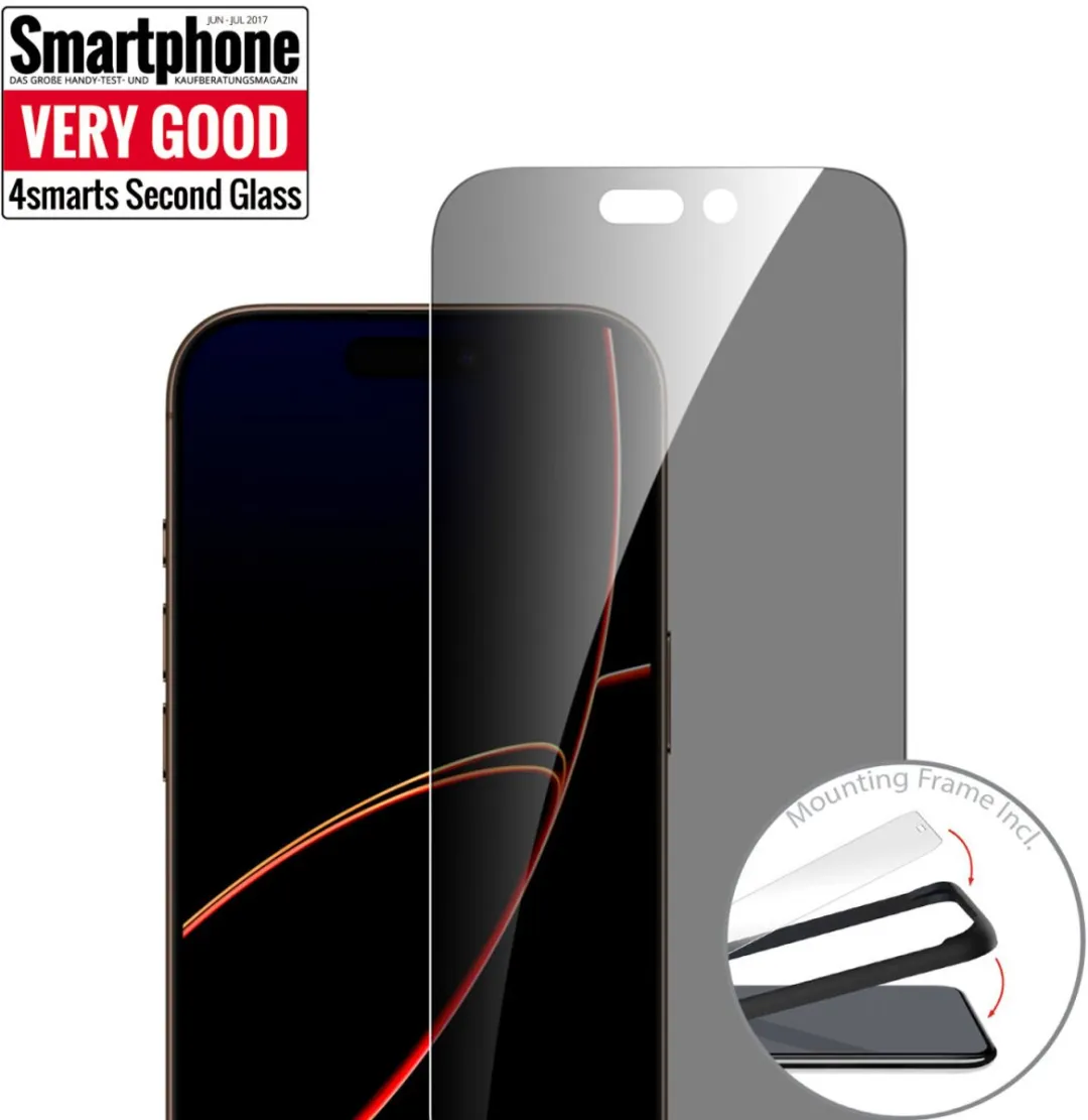 4Smarts Gehard Glas iPhone 17 Pro - Doorzichtig zwart