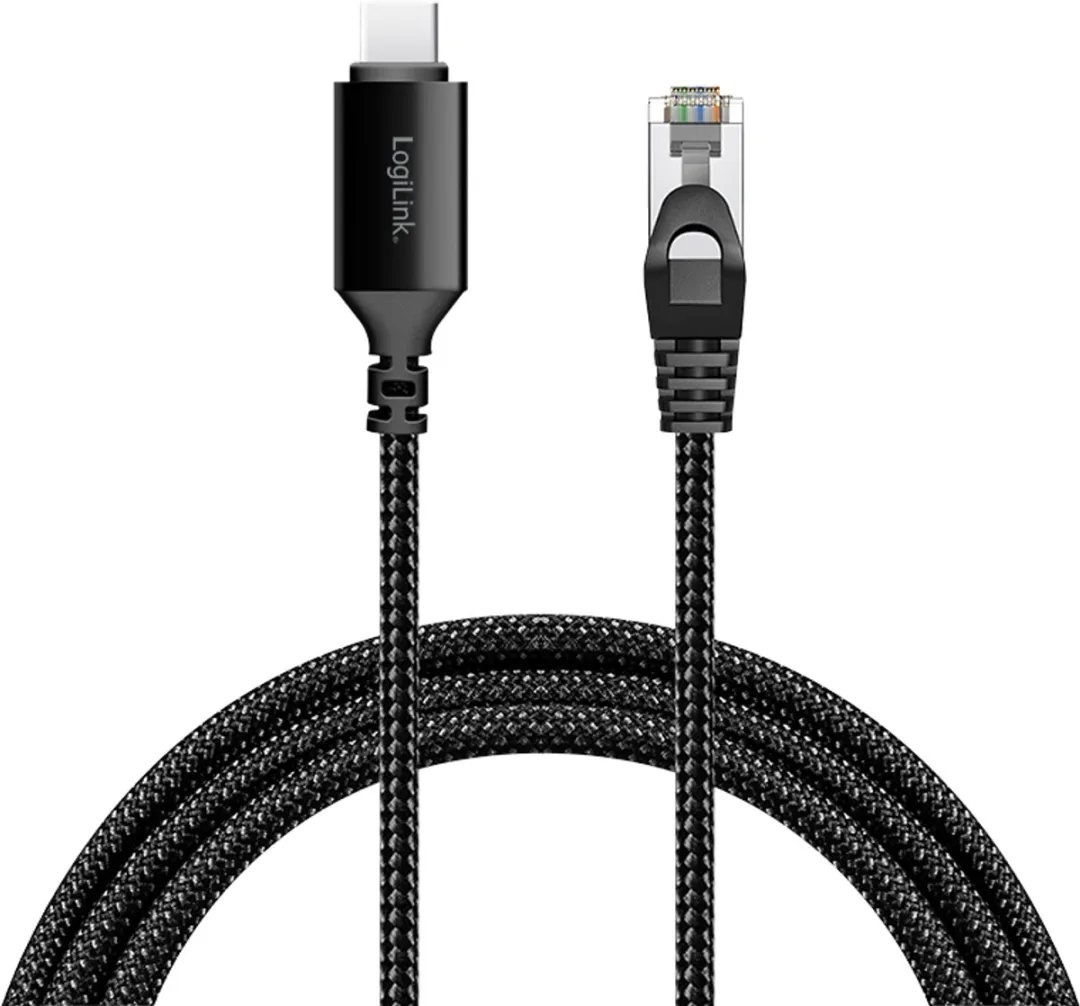 Logilink CU0414 USB-C naar RJ45 Kabel 5m - Zwart