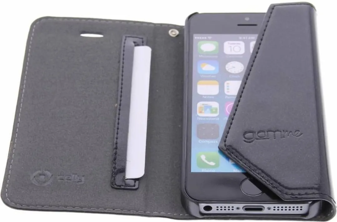 Celly Lady Wally Booktype Hoes iPhone 5/5s - Zwart - LADY185BK - afbeelding 4 van 6