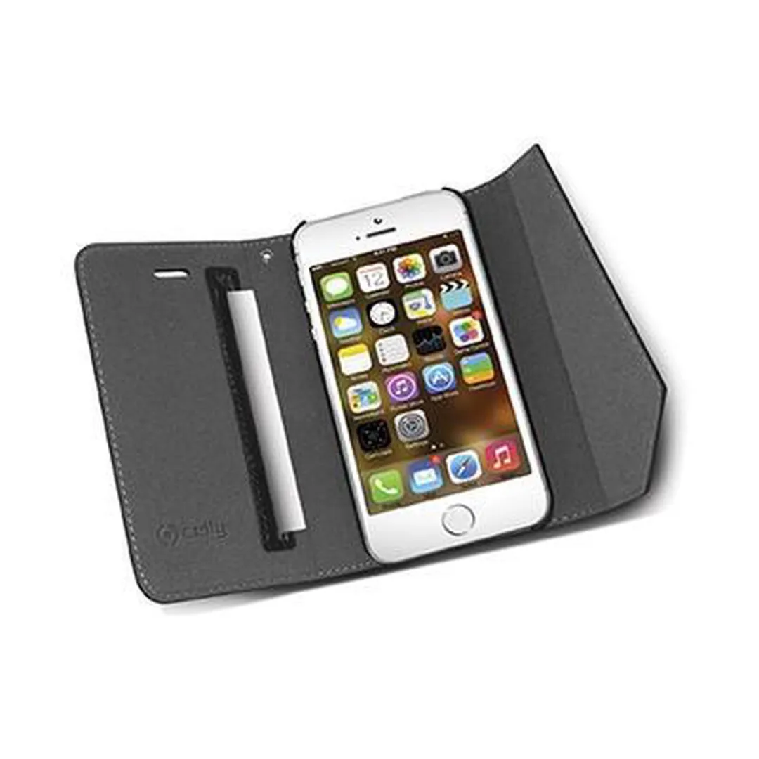 Celly Lady Wally Booktype Hoes iPhone 5/5s - Zwart - LADY185BK - afbeelding 6 van 6