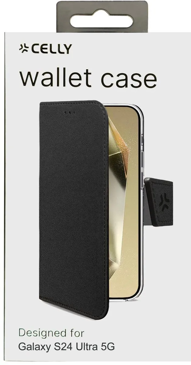 Celly Wally Bookcase Hoesje Zwart - 3 Pasjes - afbeelding 2 van 6
